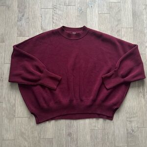Free People Easy Street Burgundy Sweater Large